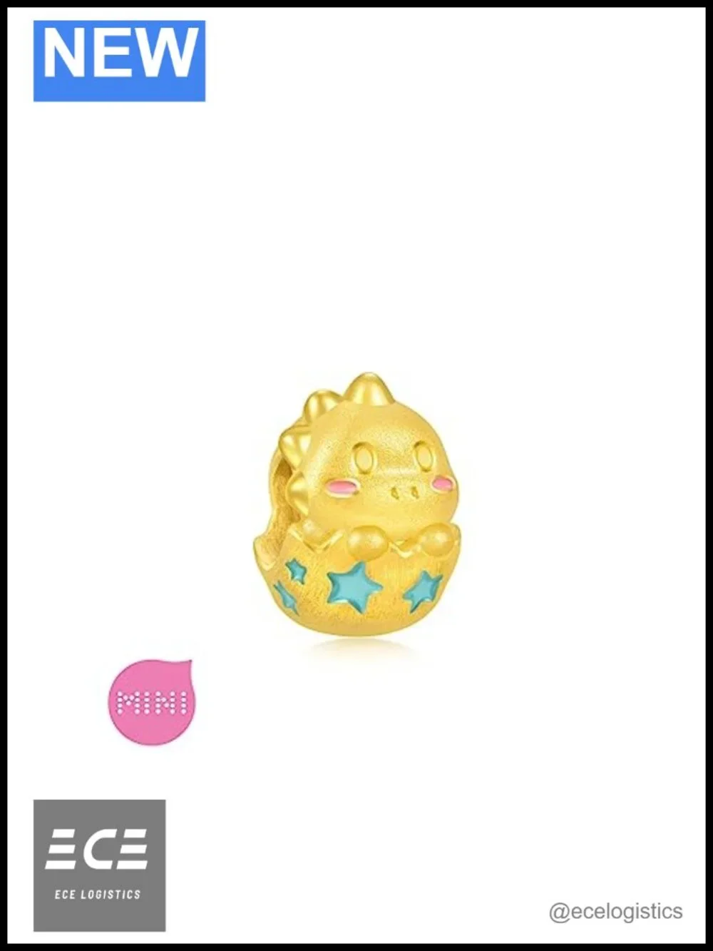 CHOW SANG SANG 999 24K Gold Dinosaur Baby Charm Bracelet 17cm